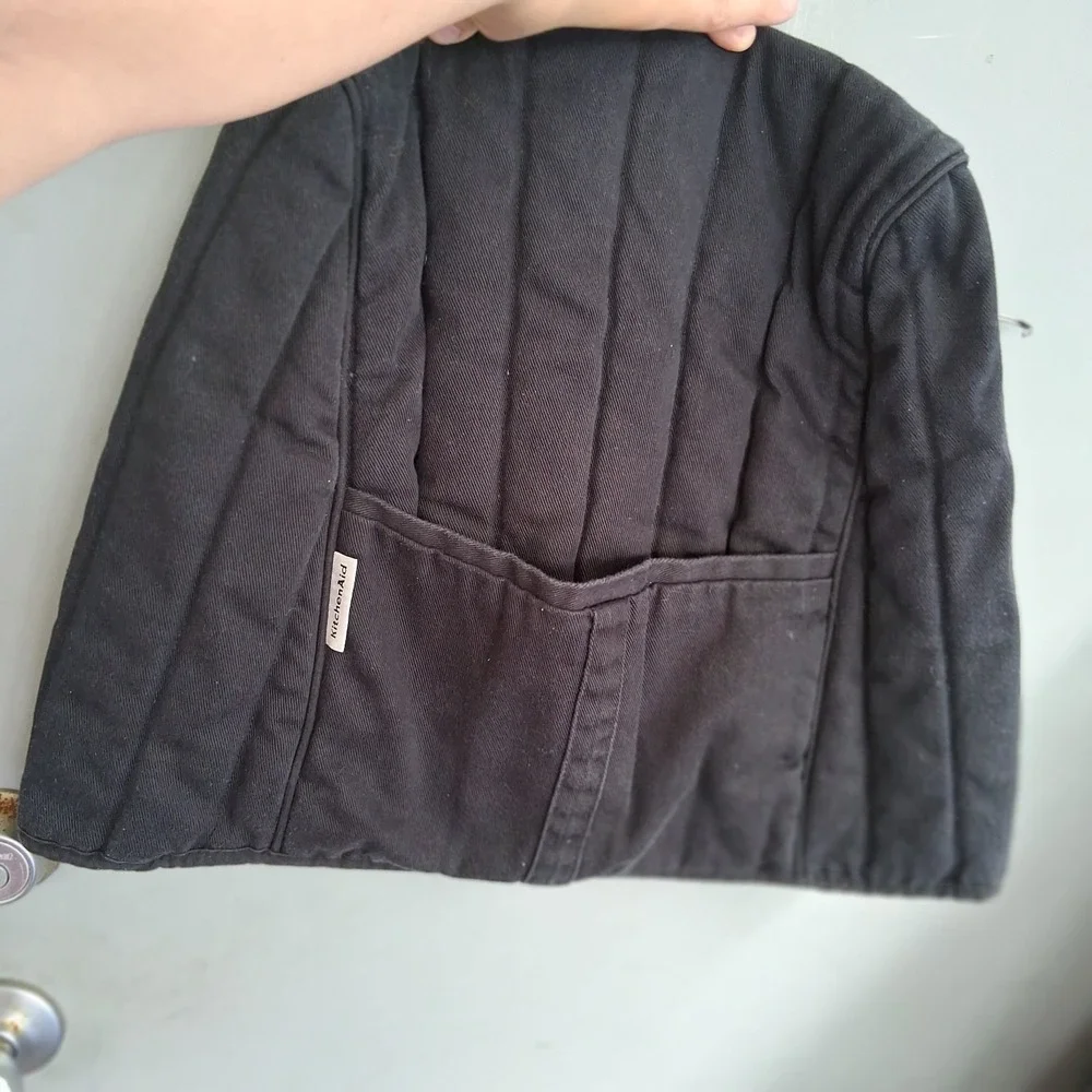 Genuine KitchenAid Black Quilted Canvas Appliance Cover VGC Side Pocket